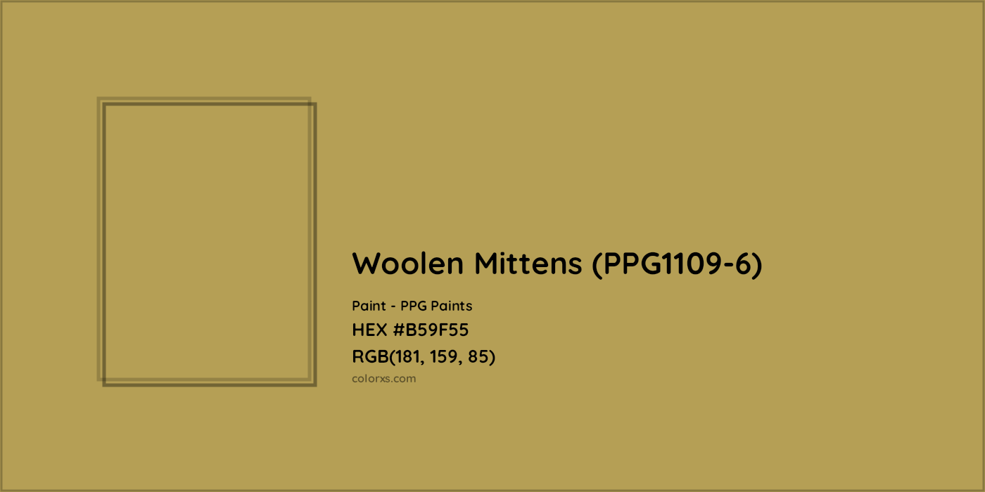HEX #B59F55 Woolen Mittens (PPG1109-6) Paint PPG Paints - Color Code