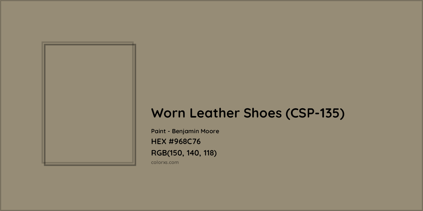 HEX #968C76 Worn Leather Shoes (CSP-135) Paint Benjamin Moore - Color Code