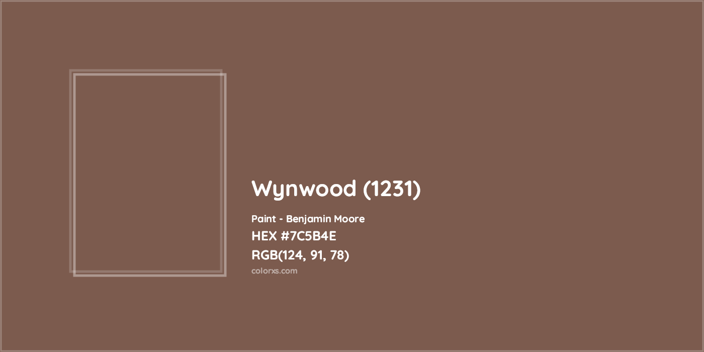 HEX #7C5B4E Wynwood (1231) Paint Benjamin Moore - Color Code