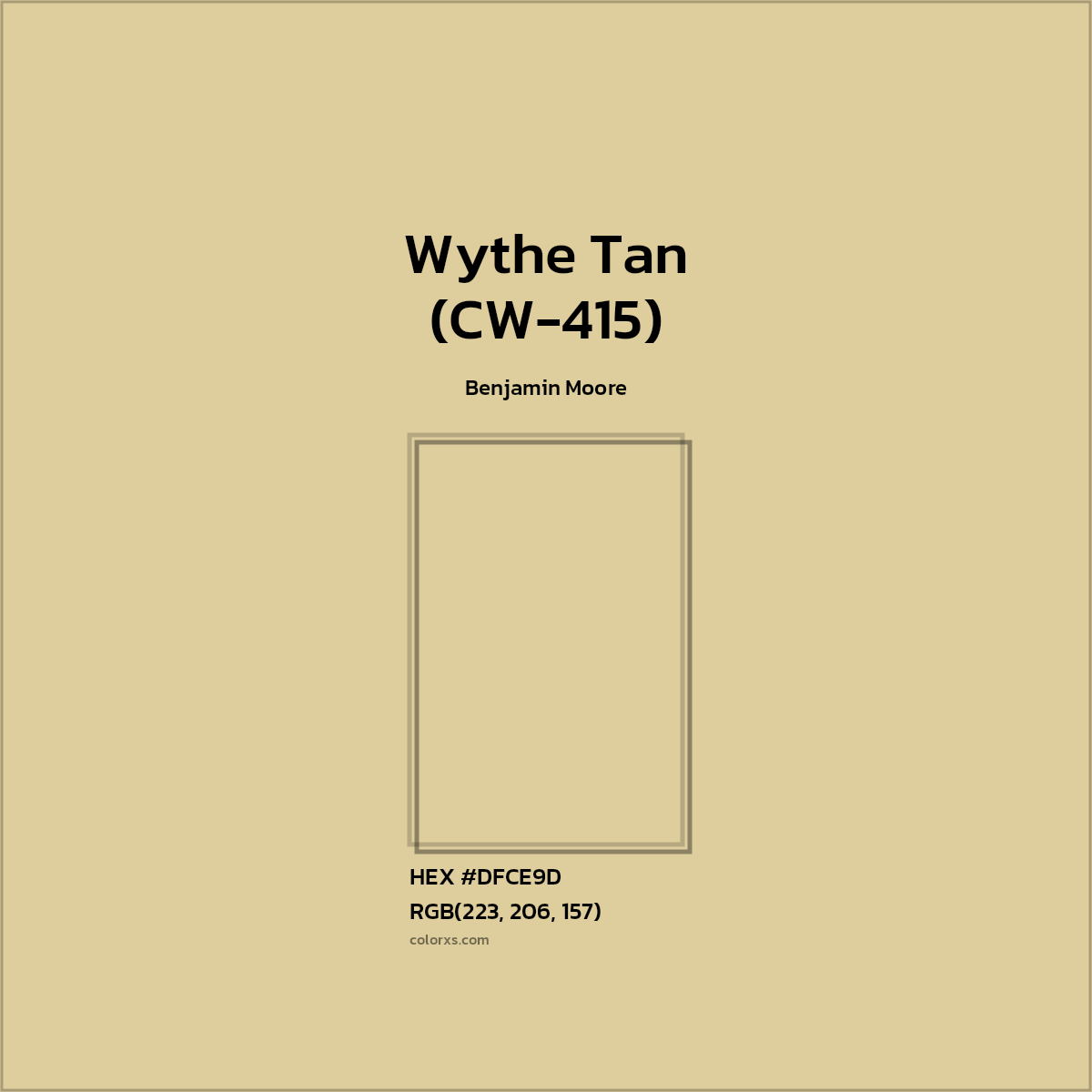 HEX #DFCE9D Wythe Tan (CW-415) Paint Benjamin Moore - Color Code