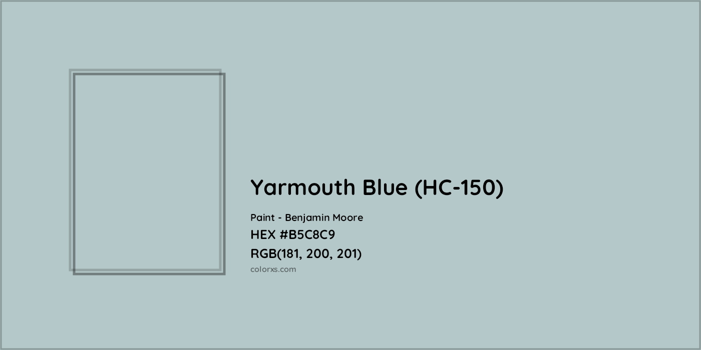 HEX #B5C8C9 Yarmouth Blue (HC-150) Paint Benjamin Moore - Color Code