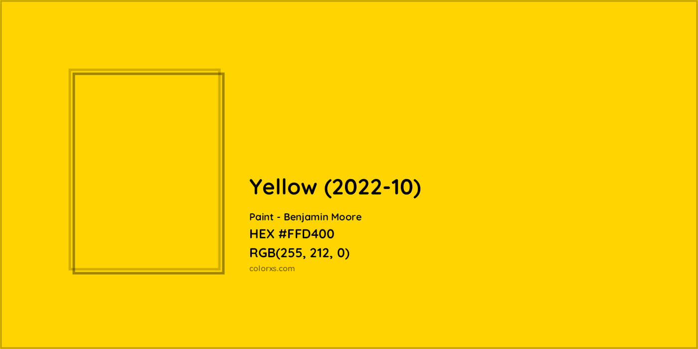 HEX #FFD400 Yellow (2022-10) Paint Benjamin Moore - Color Code