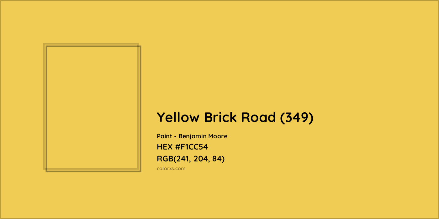 HEX #F1CC54 Yellow Brick Road (349) Paint Benjamin Moore - Color Code