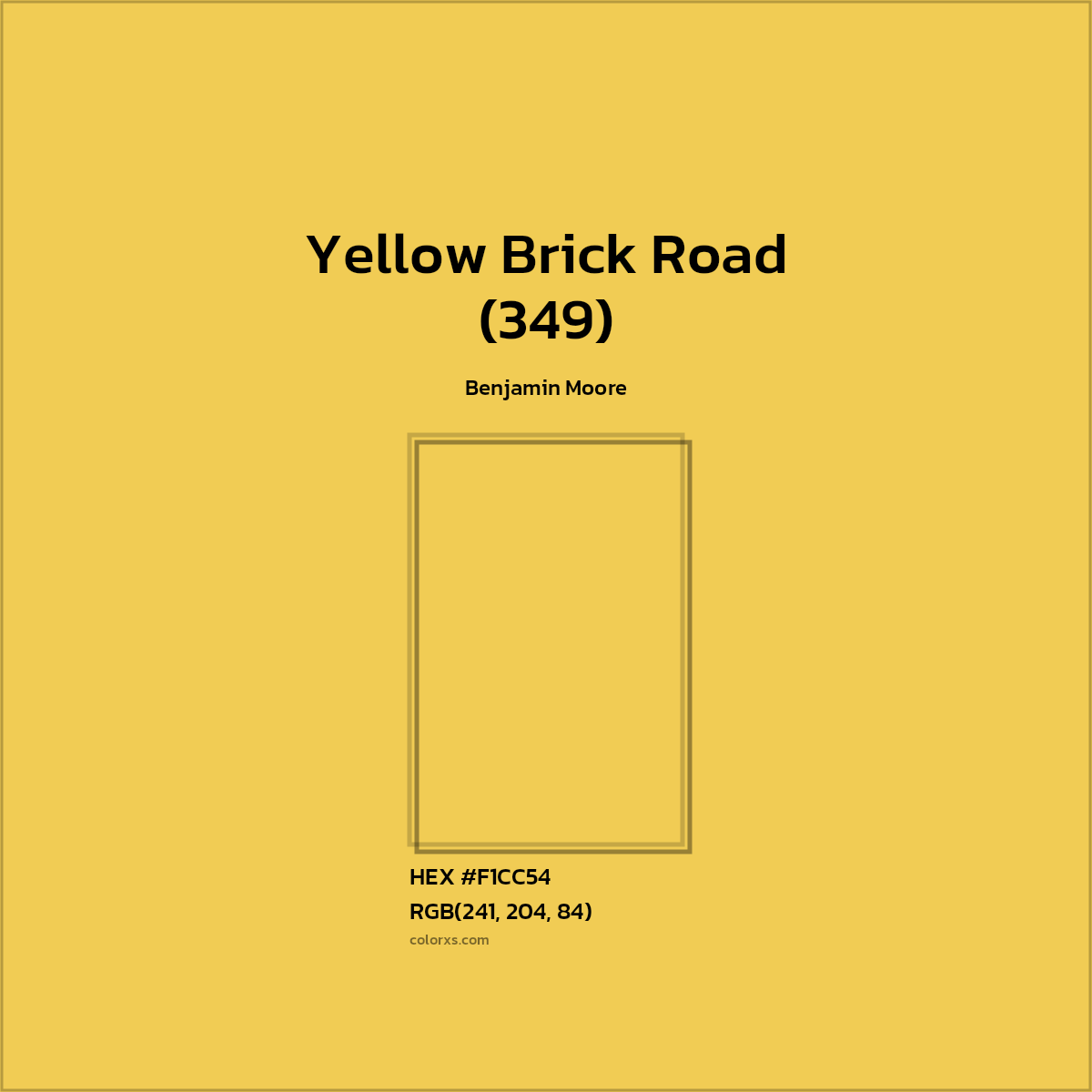 HEX #F1CC54 Yellow Brick Road (349) Paint Benjamin Moore - Color Code
