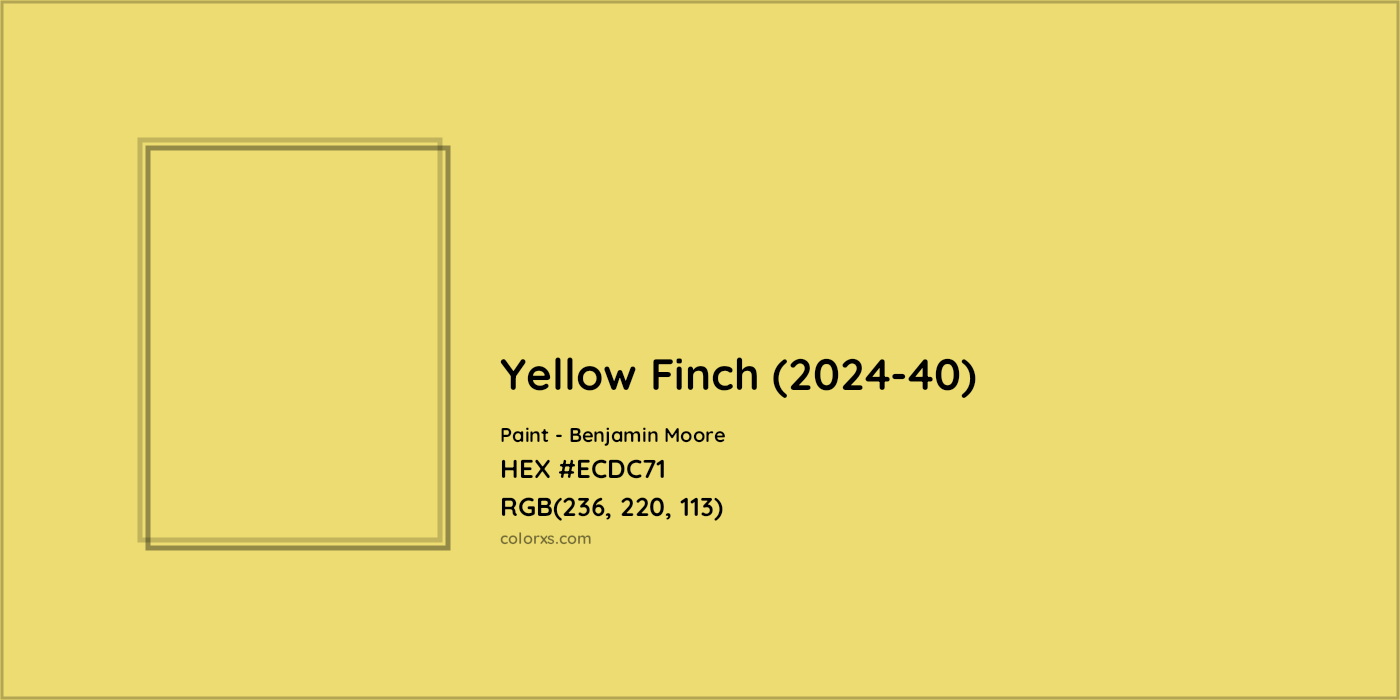 HEX #ECDC71 Yellow Finch (2024-40) Paint Benjamin Moore - Color Code