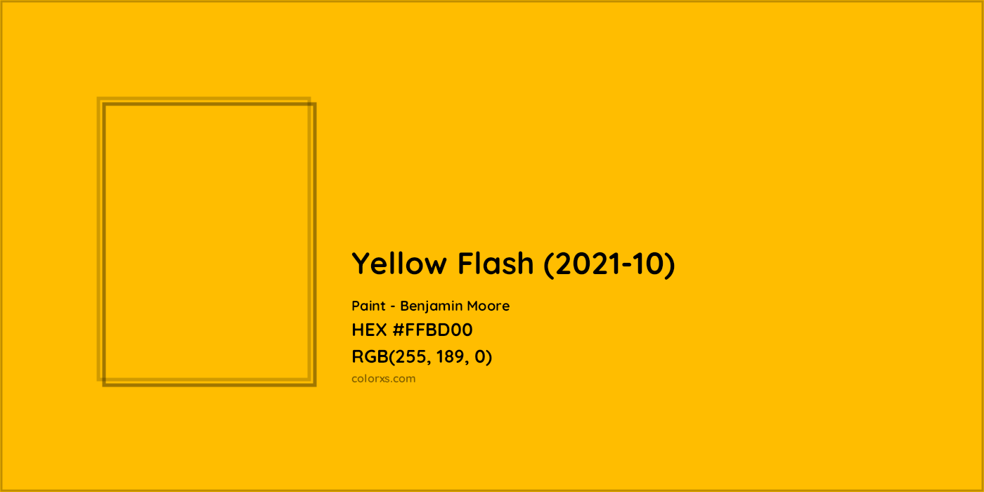HEX #FFBD00 Yellow Flash (2021-10) Paint Benjamin Moore - Color Code