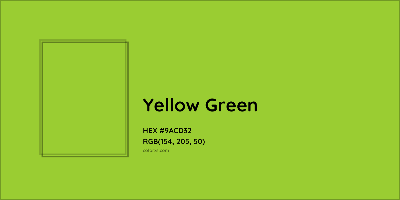 HEX #9ACD32 Yellow Green Color - Color Code