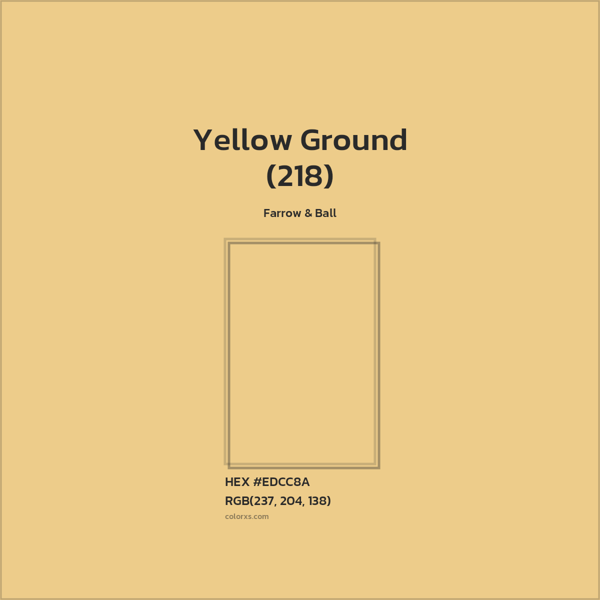 HEX #EDCC8A Yellow Ground (218) Paint Farrow & Ball - Color Code