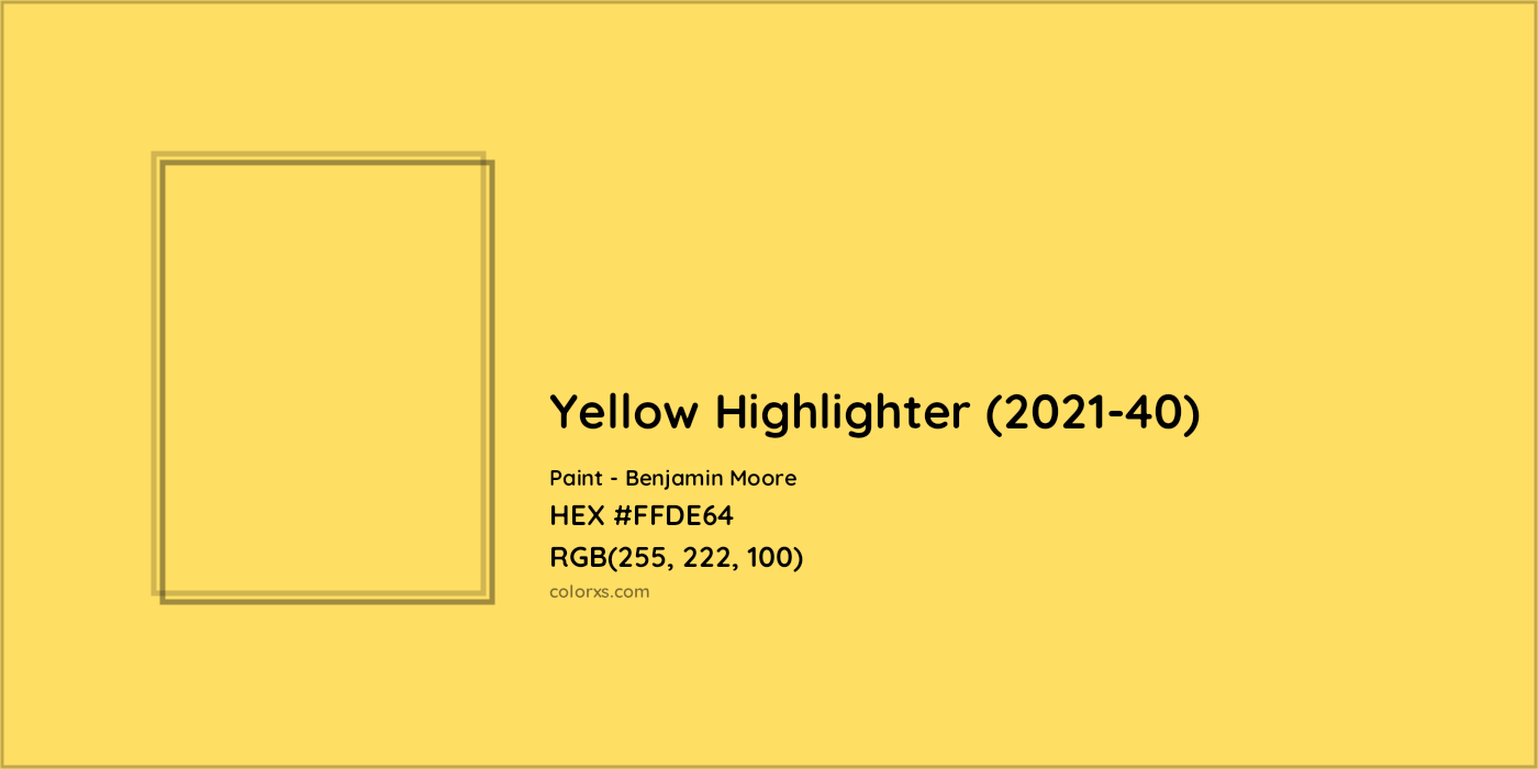 Benjamin Moore Yellow Highlighter Paint codes, similar paints and -