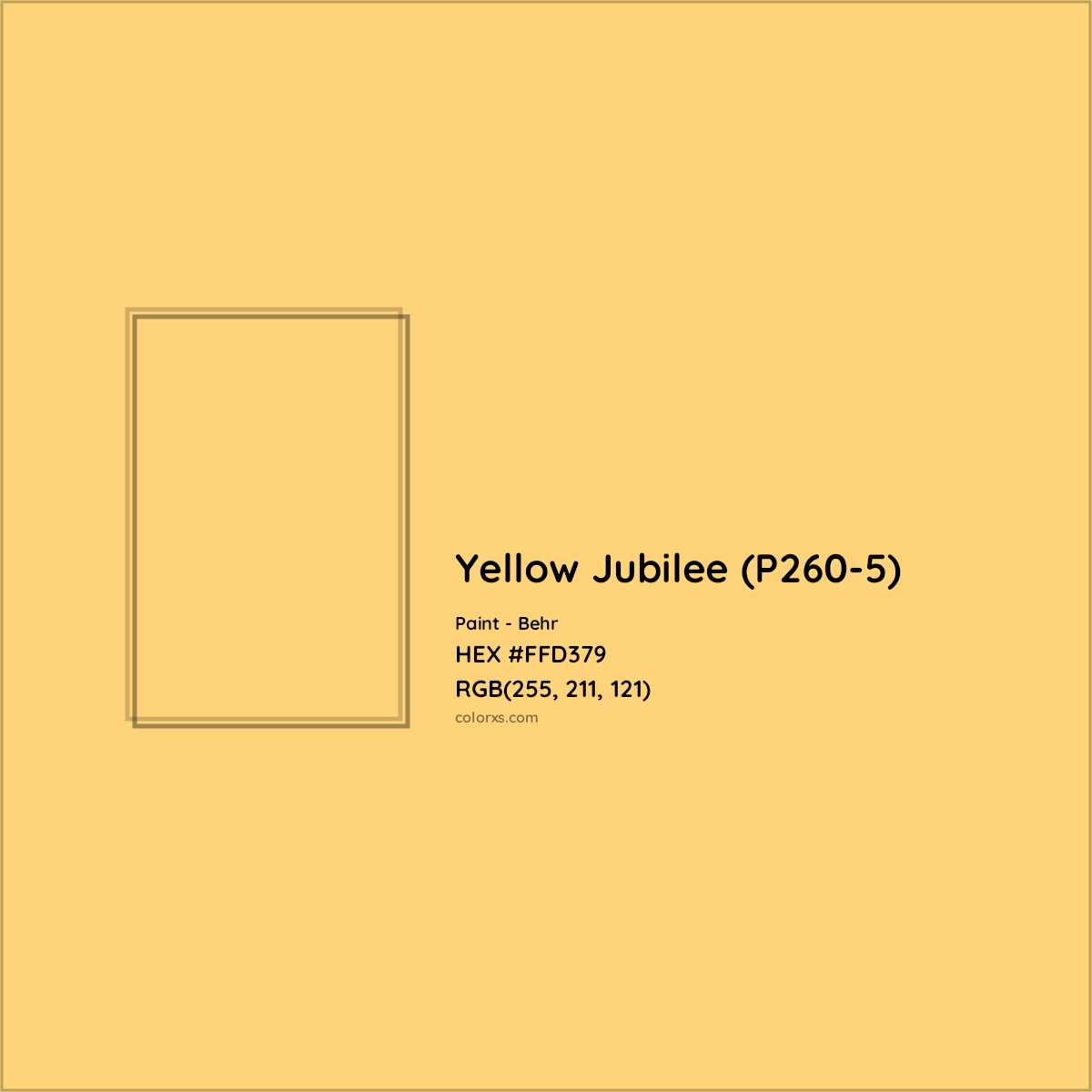 HEX #FFD379 Yellow Jubilee (P260-5) Paint Behr - Color Code