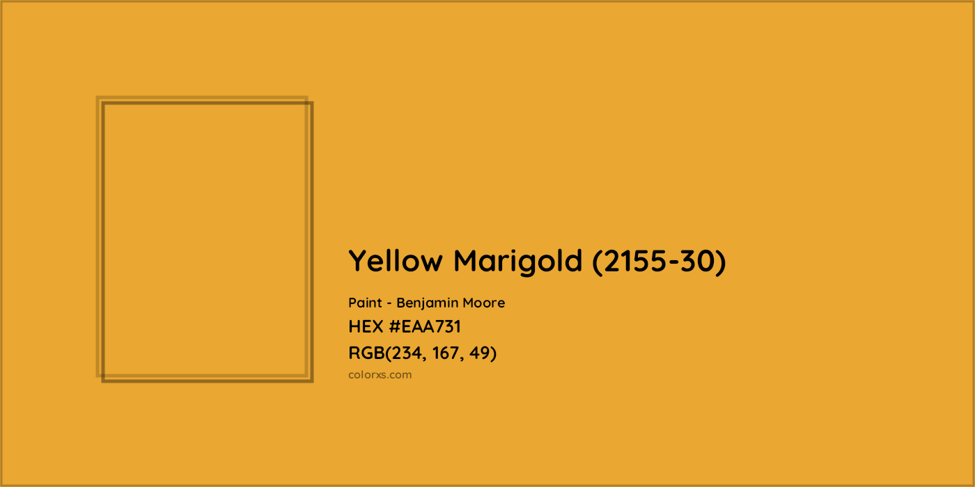 HEX #EAA731 Yellow Marigold (2155-30) Paint Benjamin Moore - Color Code