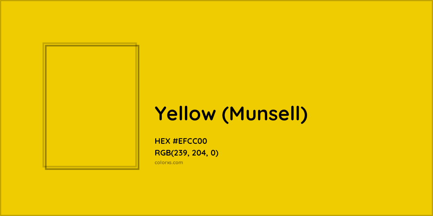 HEX #EFCC00 Yellow (Munsell) Color - Color Code
