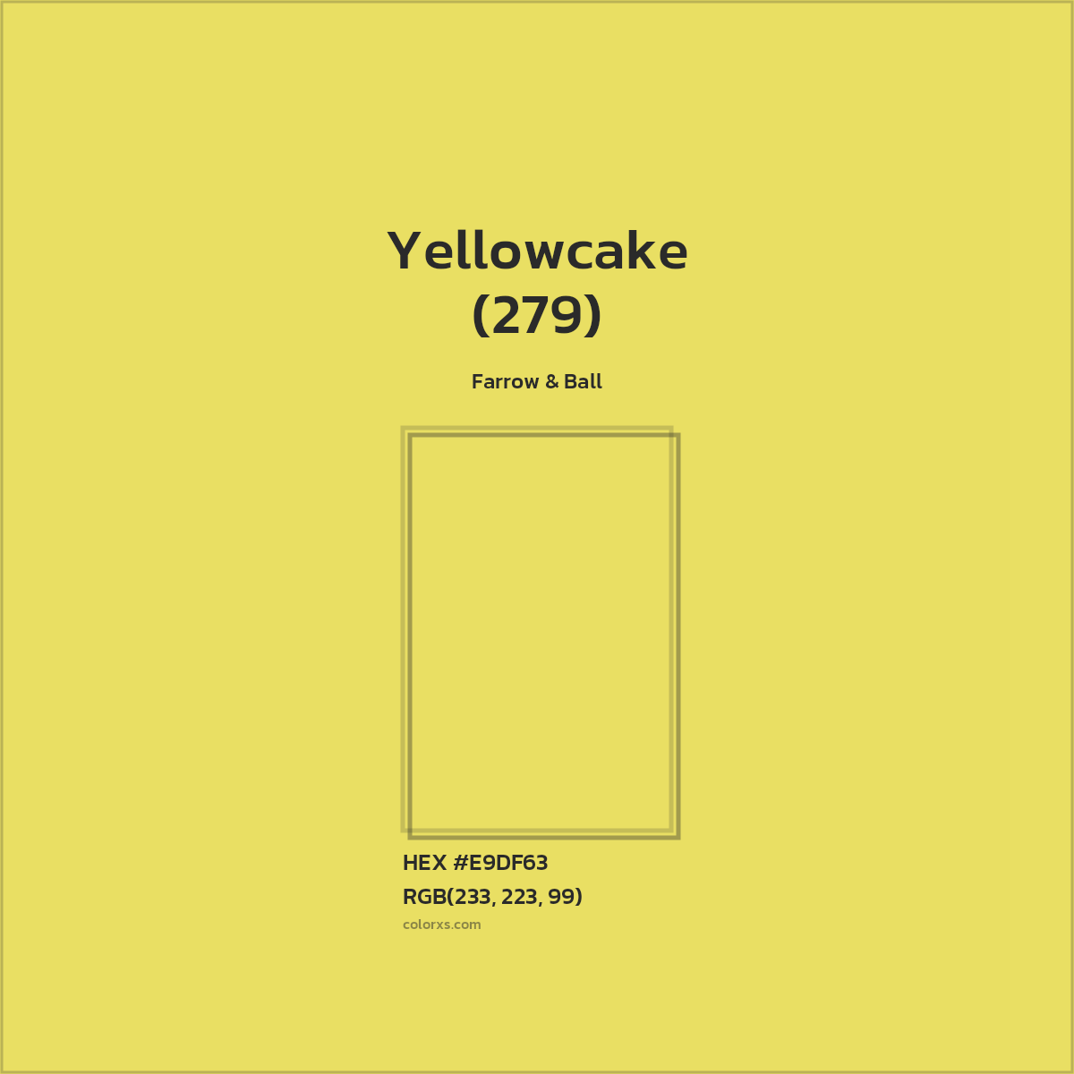 HEX #E9DF63 Yellowcake (279) Paint Farrow & Ball - Color Code