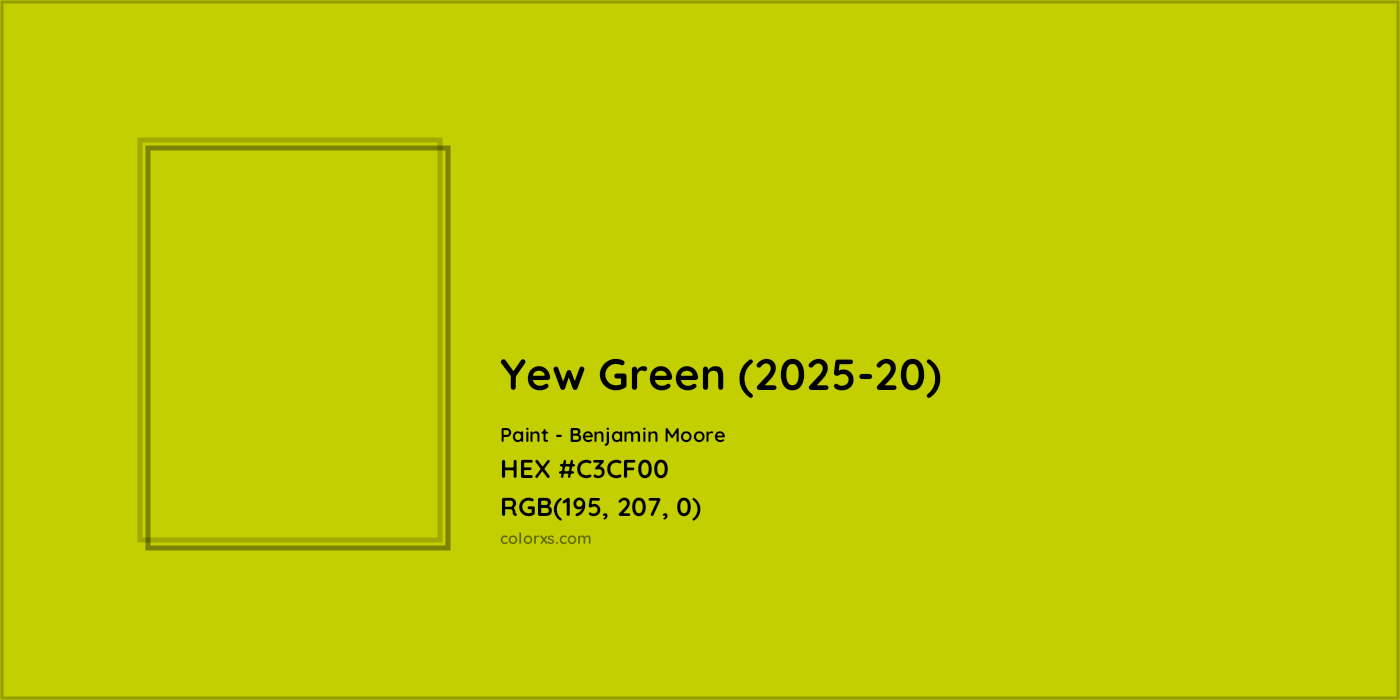 HEX #C3CF00 Yew Green (2025-20) Paint Benjamin Moore - Color Code