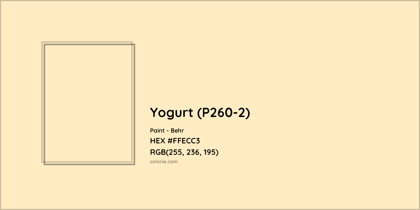 HEX #FFECC3 Yogurt (P260-2) Paint Behr - Color Code