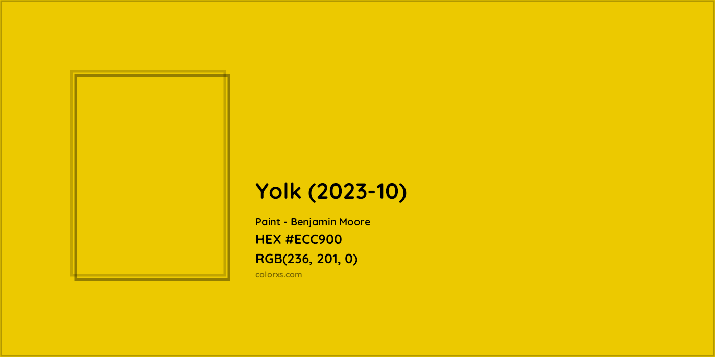 HEX #ECC900 Yolk (2023-10) Paint Benjamin Moore - Color Code