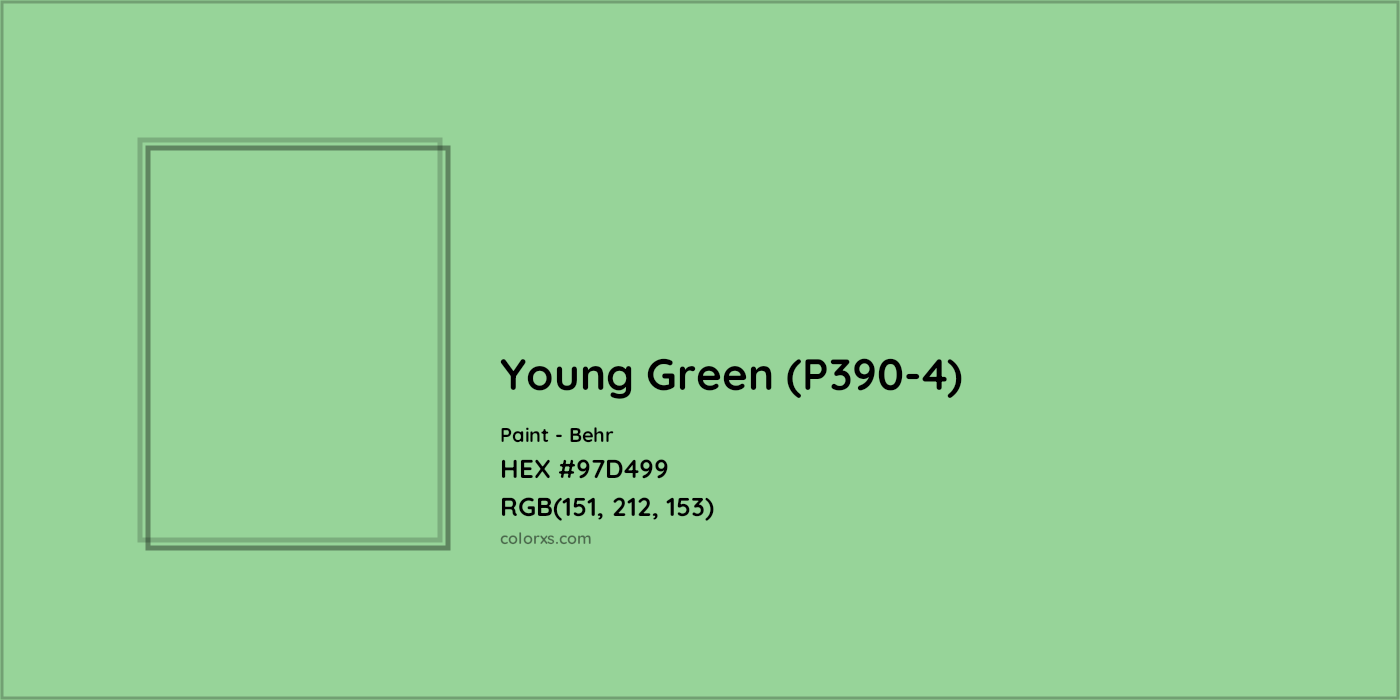 HEX #97D499 Young Green (P390-4) Paint Behr - Color Code