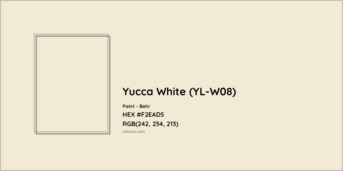 HEX #F2EAD5 Yucca White (YL-W08) Paint Behr - Color Code
