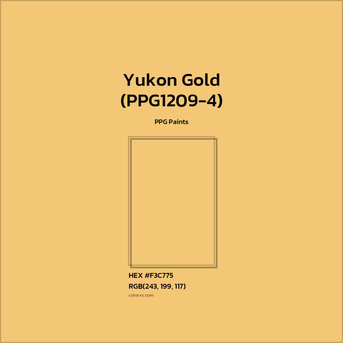 HEX #F3C775 Yukon Gold (PPG1209-4) Paint PPG Paints - Color Code