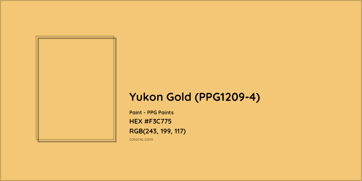 HEX #F3C775 Yukon Gold (PPG1209-4) Paint PPG Paints - Color Code