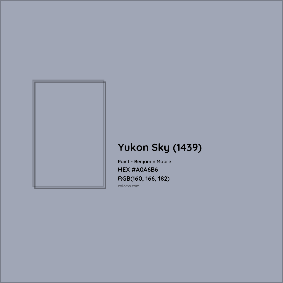HEX #A0A6B6 Yukon Sky (1439) Paint Benjamin Moore - Color Code