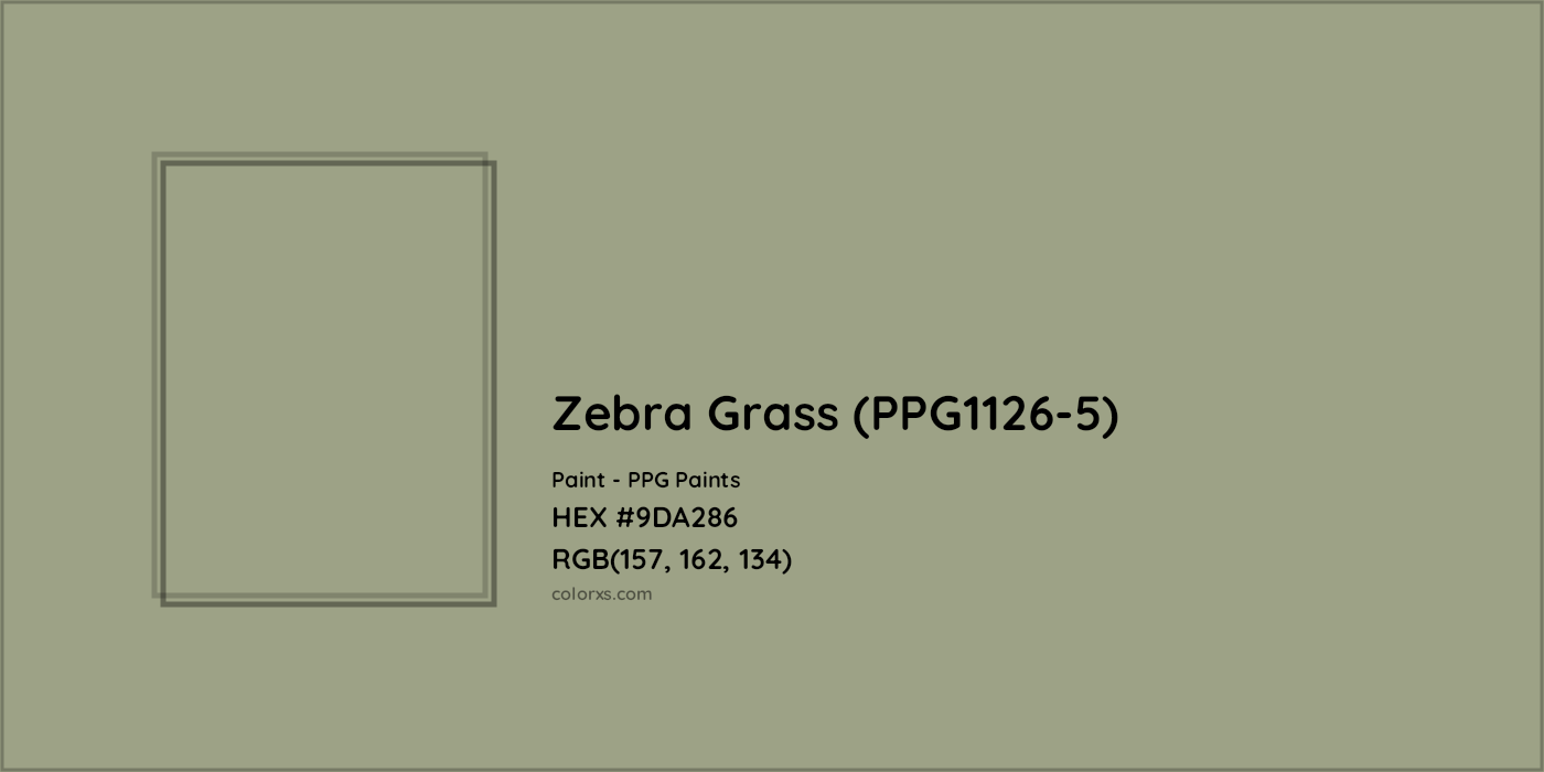 HEX #9DA286 Zebra Grass (PPG1126-5) Paint PPG Paints - Color Code