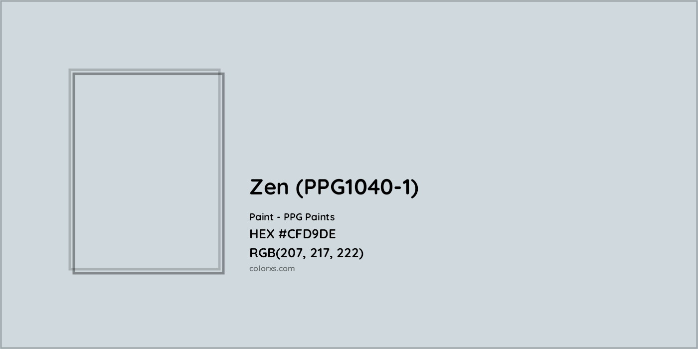 HEX #CFD9DE Zen (PPG1040-1) Paint PPG Paints - Color Code