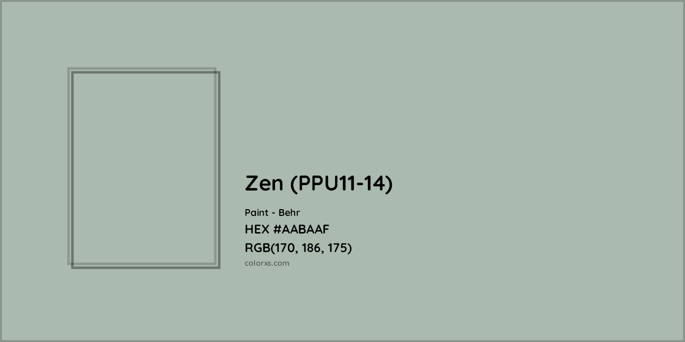HEX #AABAAF Zen (PPU11-14) Paint Behr - Color Code