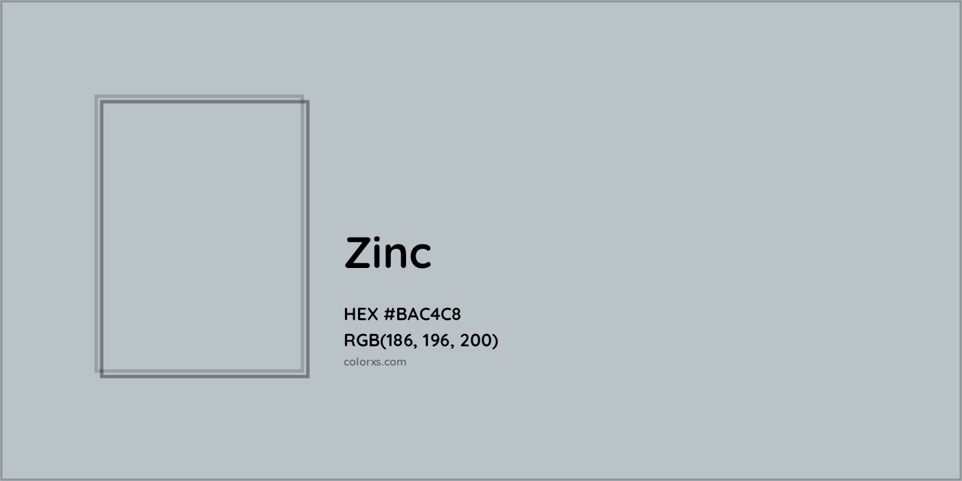 HEX #BAC4C8 Zinc Color - Color Code