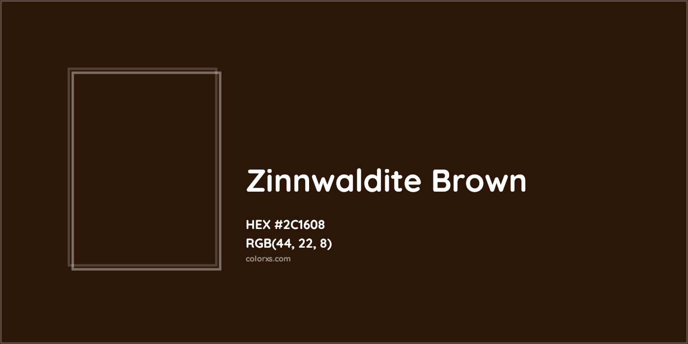 HEX #2C1608 Zinnwaldite Brown Color - Color Code