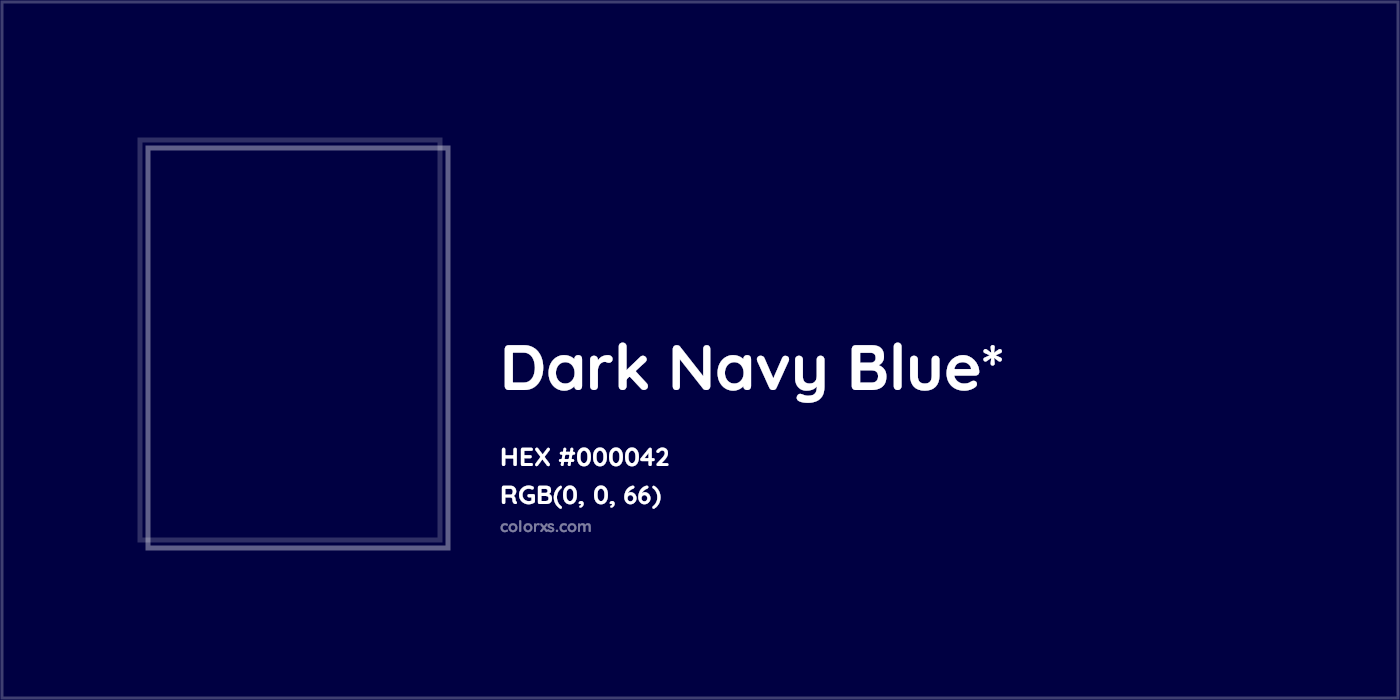 HEX #000042 Color Name, Color Code, Palettes, Similar Paints, Images