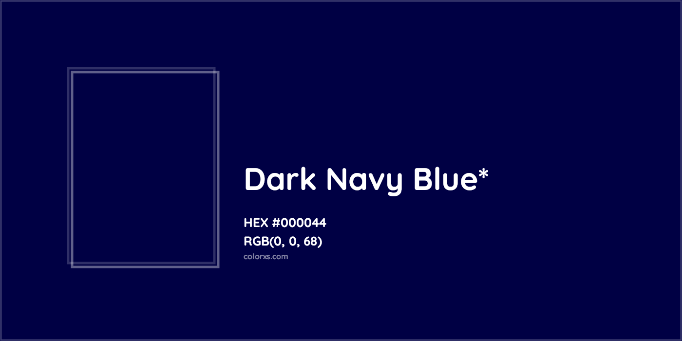 HEX #000044 Color Name, Color Code, Palettes, Similar Paints, Images