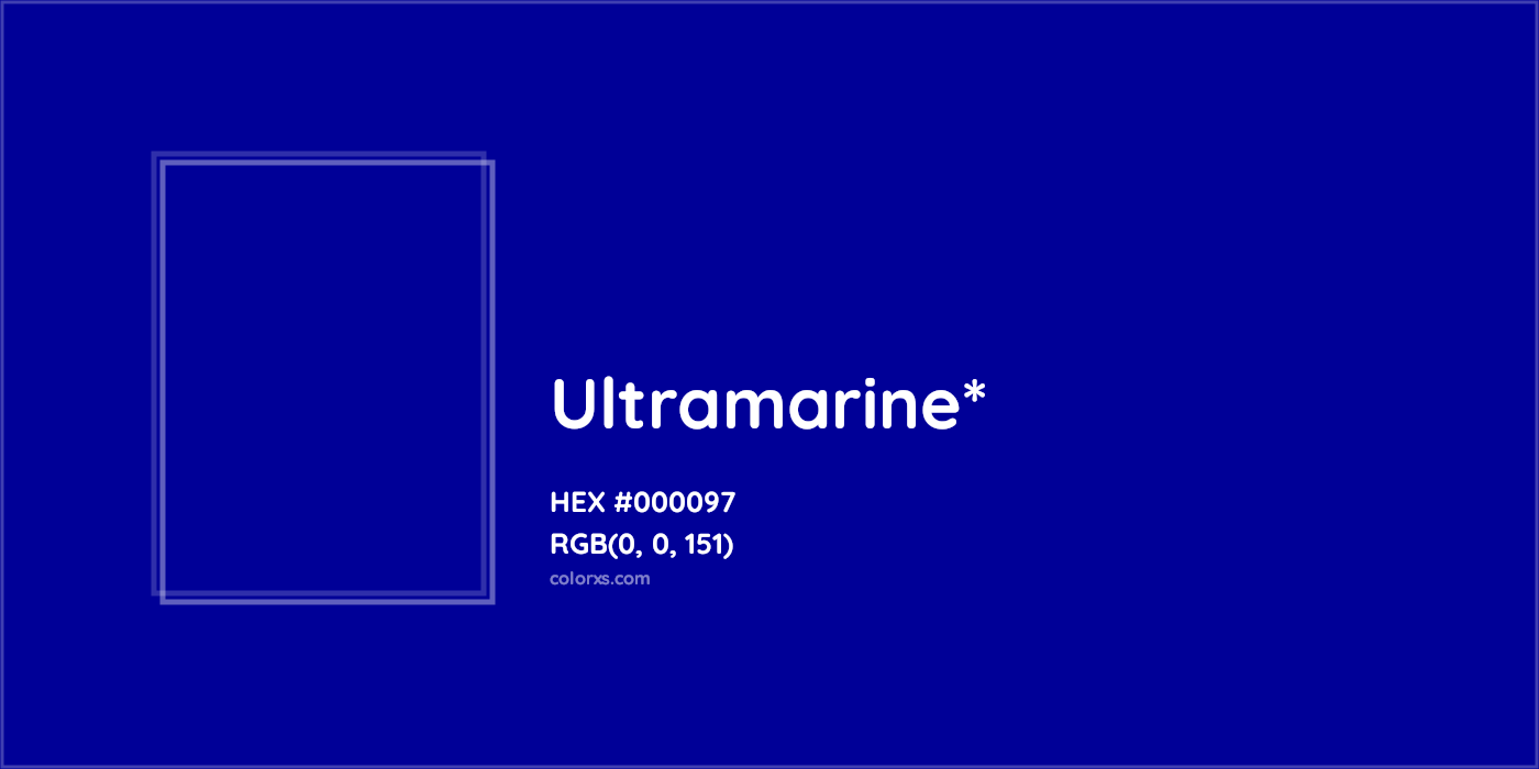 HEX #000097 Color Name, Color Code, Palettes, Similar Paints, Images