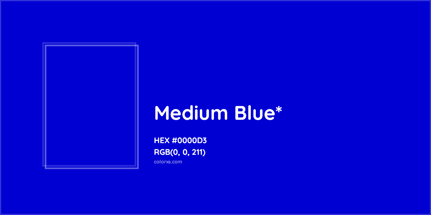 HEX #0000D3 Color Name, Color Code, Palettes, Similar Paints, Images
