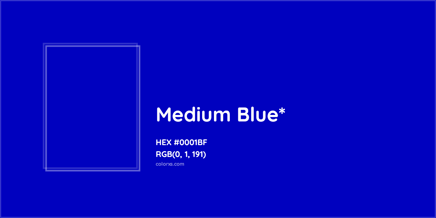 HEX #0001BF Color Name, Color Code, Palettes, Similar Paints, Images