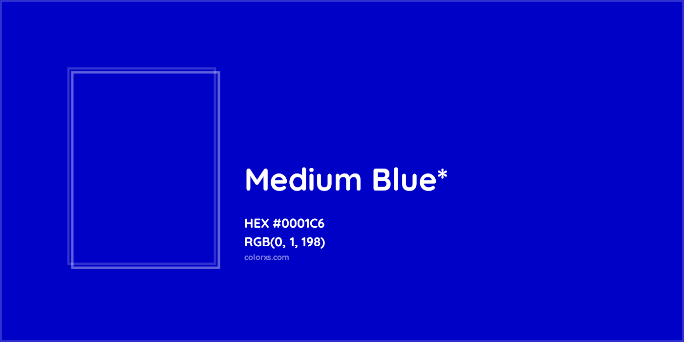 HEX #0001C6 Color Name, Color Code, Palettes, Similar Paints, Images