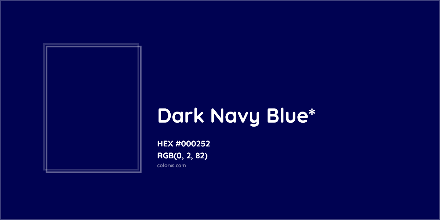 HEX #000252 Color Name, Color Code, Palettes, Similar Paints, Images