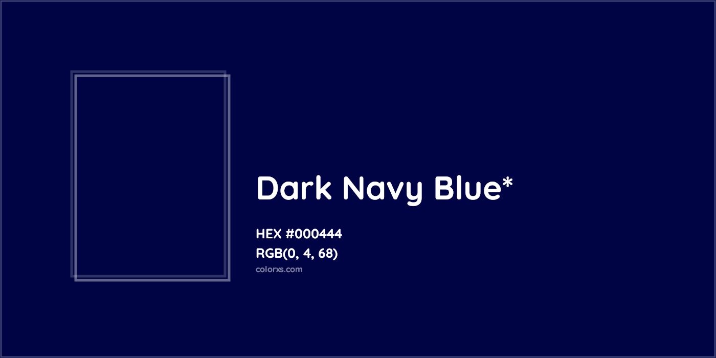 HEX #000444 Color Name, Color Code, Palettes, Similar Paints, Images
