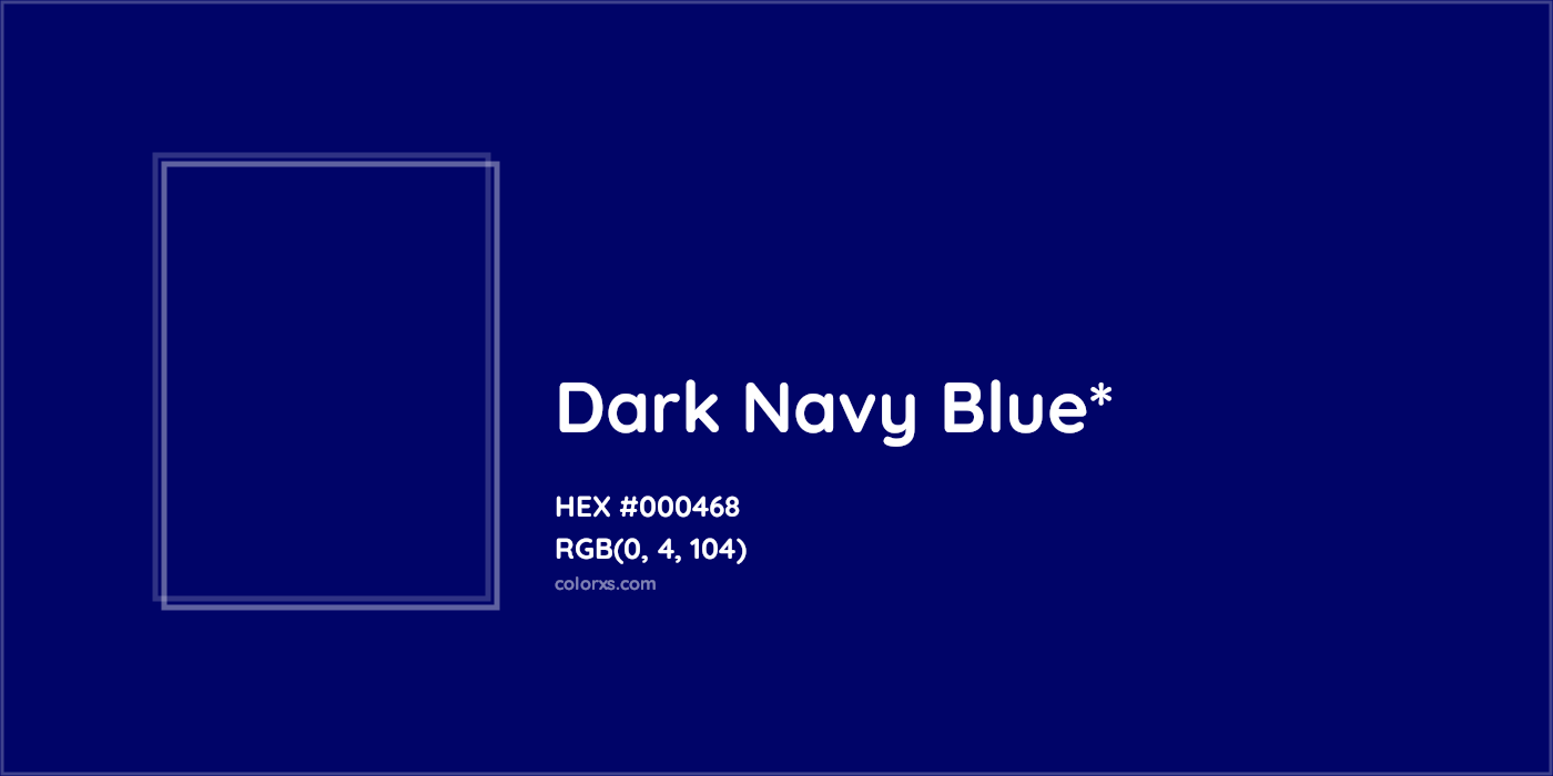 HEX #000468 Color Name, Color Code, Palettes, Similar Paints, Images