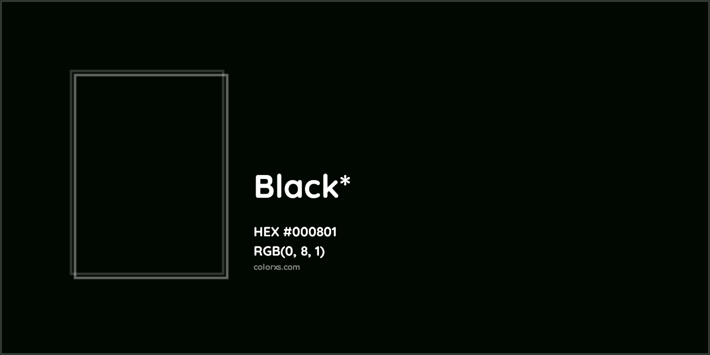 HEX #000801 Color Name, Color Code, Palettes, Similar Paints, Images