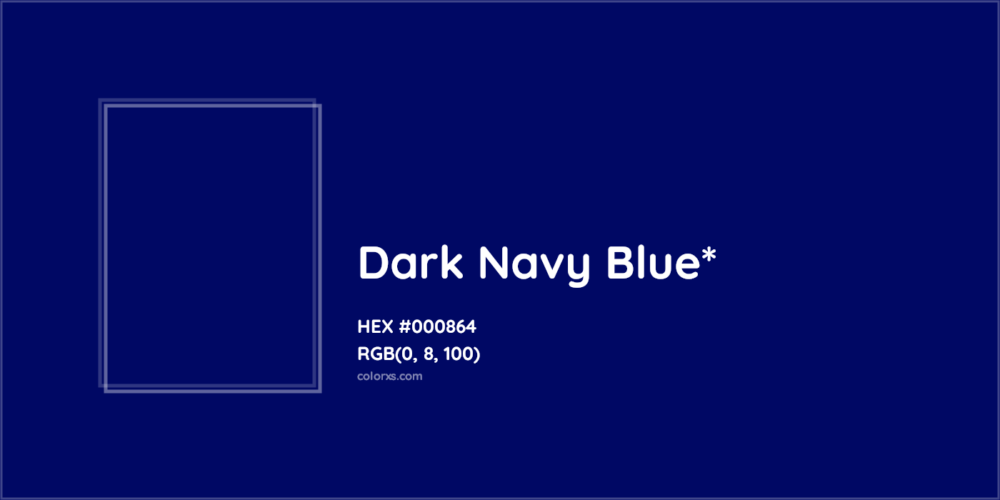 HEX #000864 Color Name, Color Code, Palettes, Similar Paints, Images