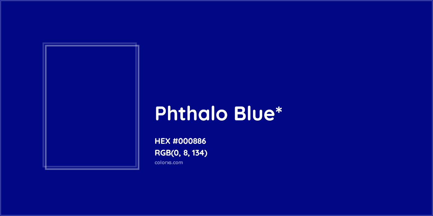 HEX #000886 Color Name, Color Code, Palettes, Similar Paints, Images