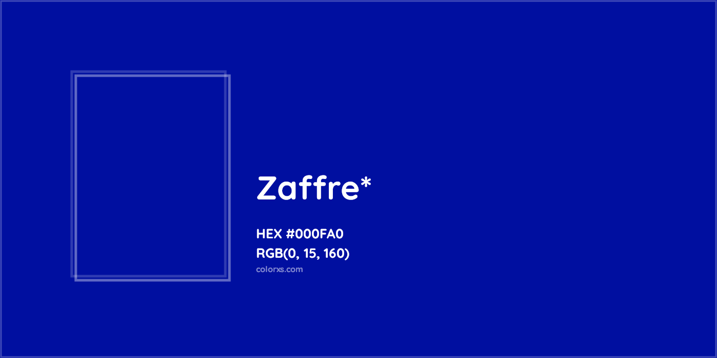 HEX #000FA0 Color Name, Color Code, Palettes, Similar Paints, Images