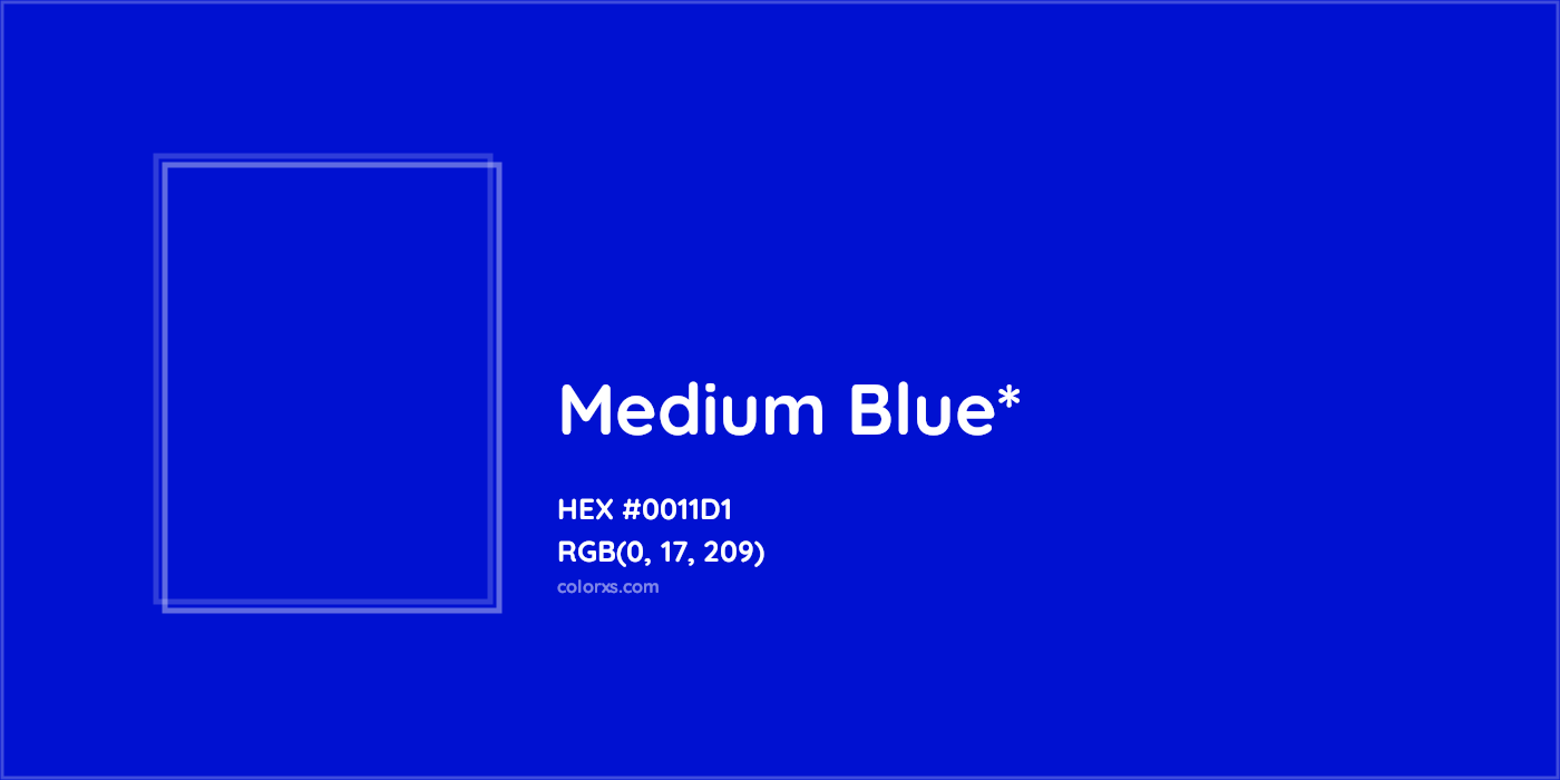 HEX #0011D1 Color Name, Color Code, Palettes, Similar Paints, Images