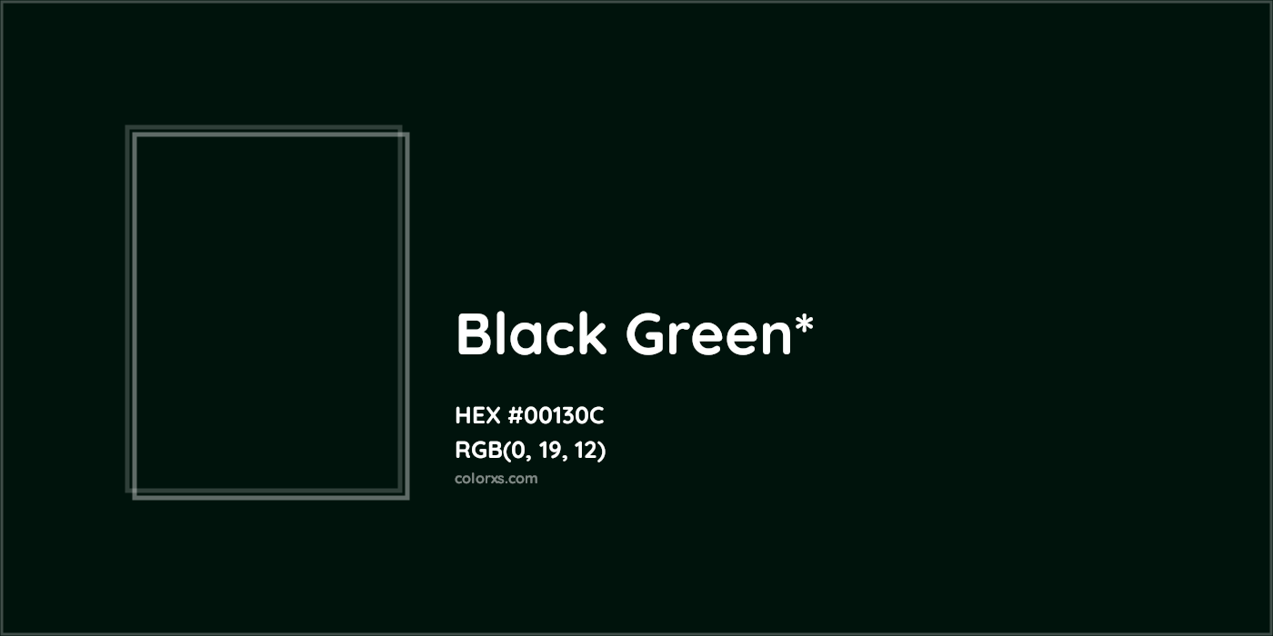 HEX #00130C Color Name, Color Code, Palettes, Similar Paints, Images