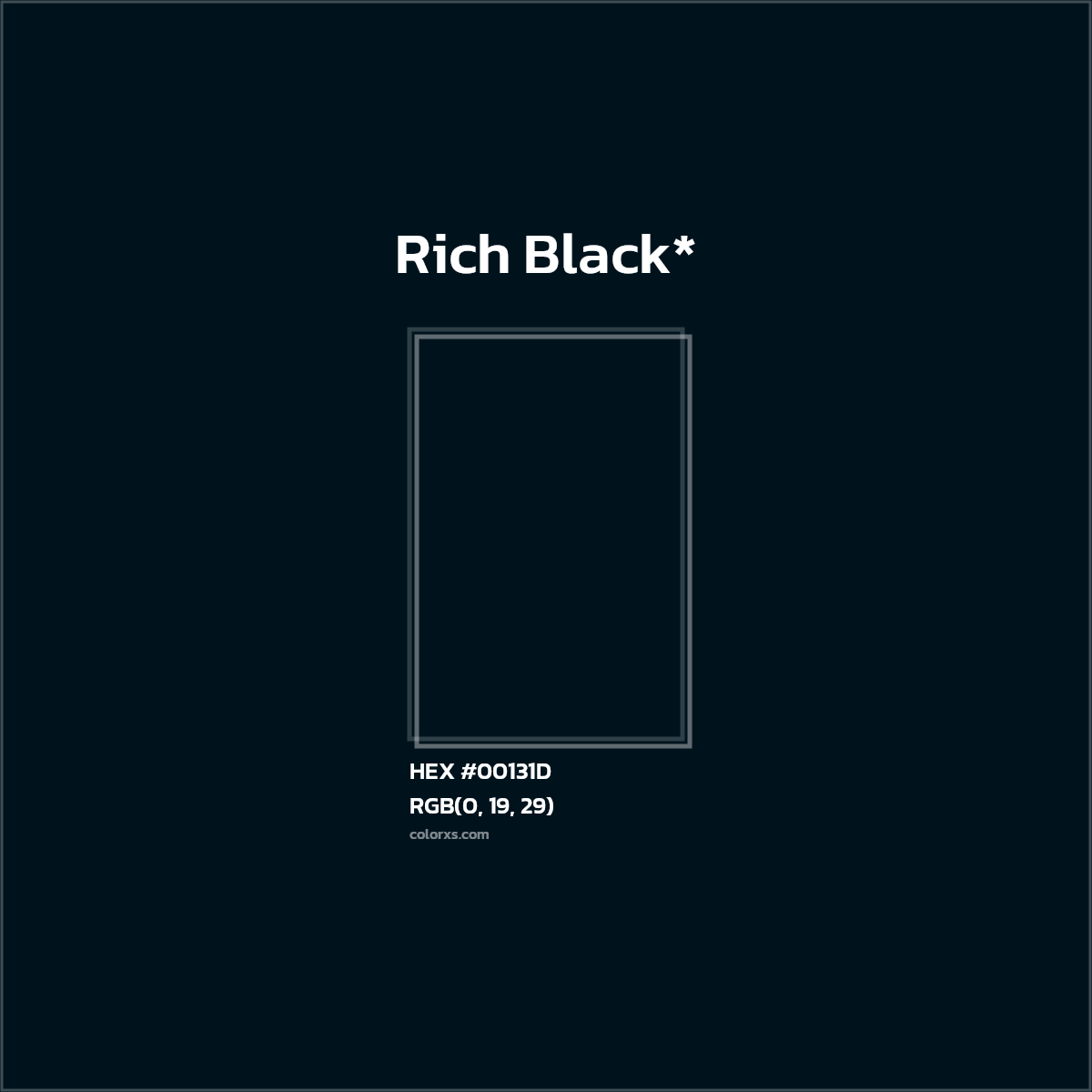 HEX #00131D Color Name, Color Code, Palettes, Similar Paints, Images