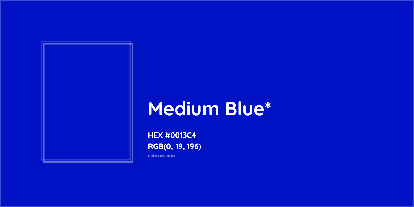 HEX #0013C4 Color Name, Color Code, Palettes, Similar Paints, Images