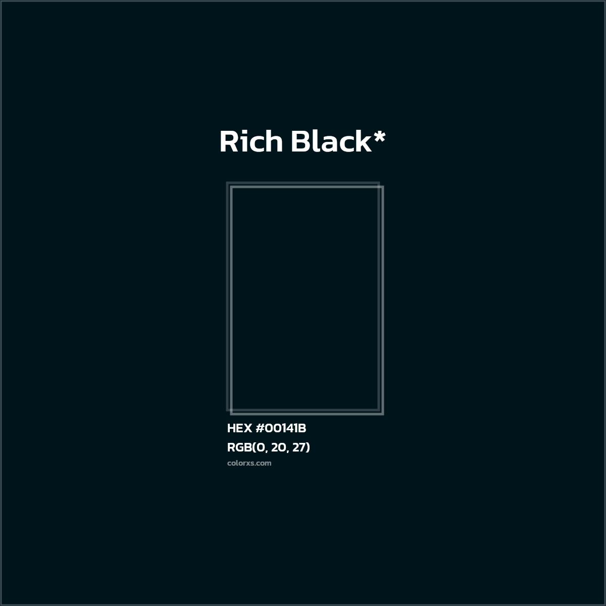 HEX #00141B Color Name, Color Code, Palettes, Similar Paints, Images