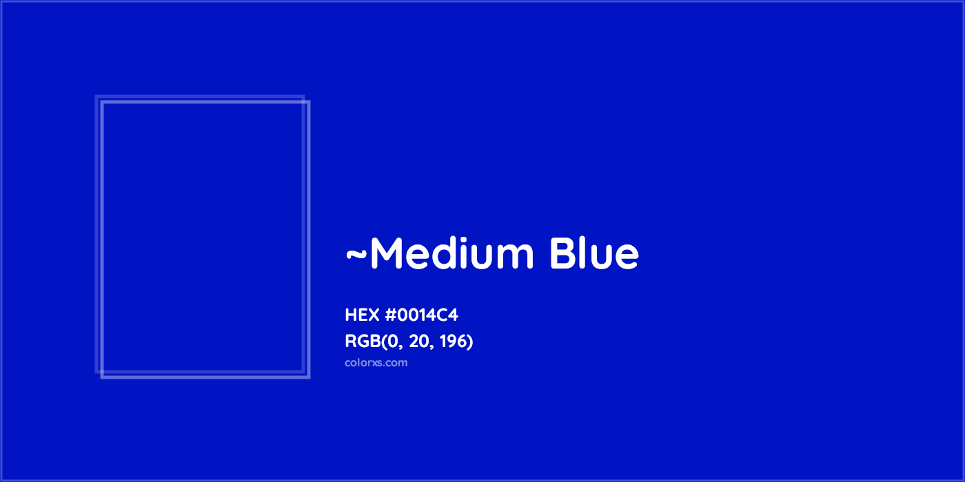 HEX #0014C4 Color Name, Color Code, Palettes, Similar Paints, Images