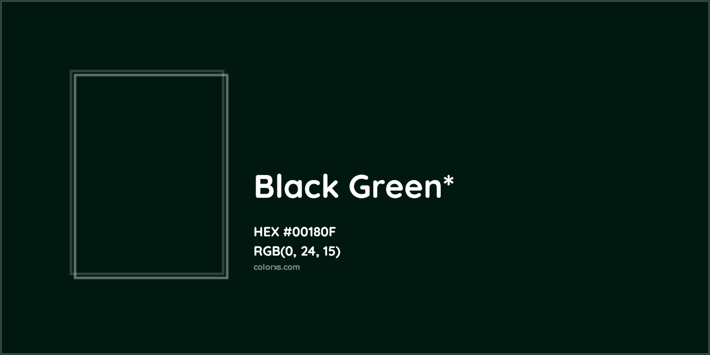 HEX #00180F Color Name, Color Code, Palettes, Similar Paints, Images